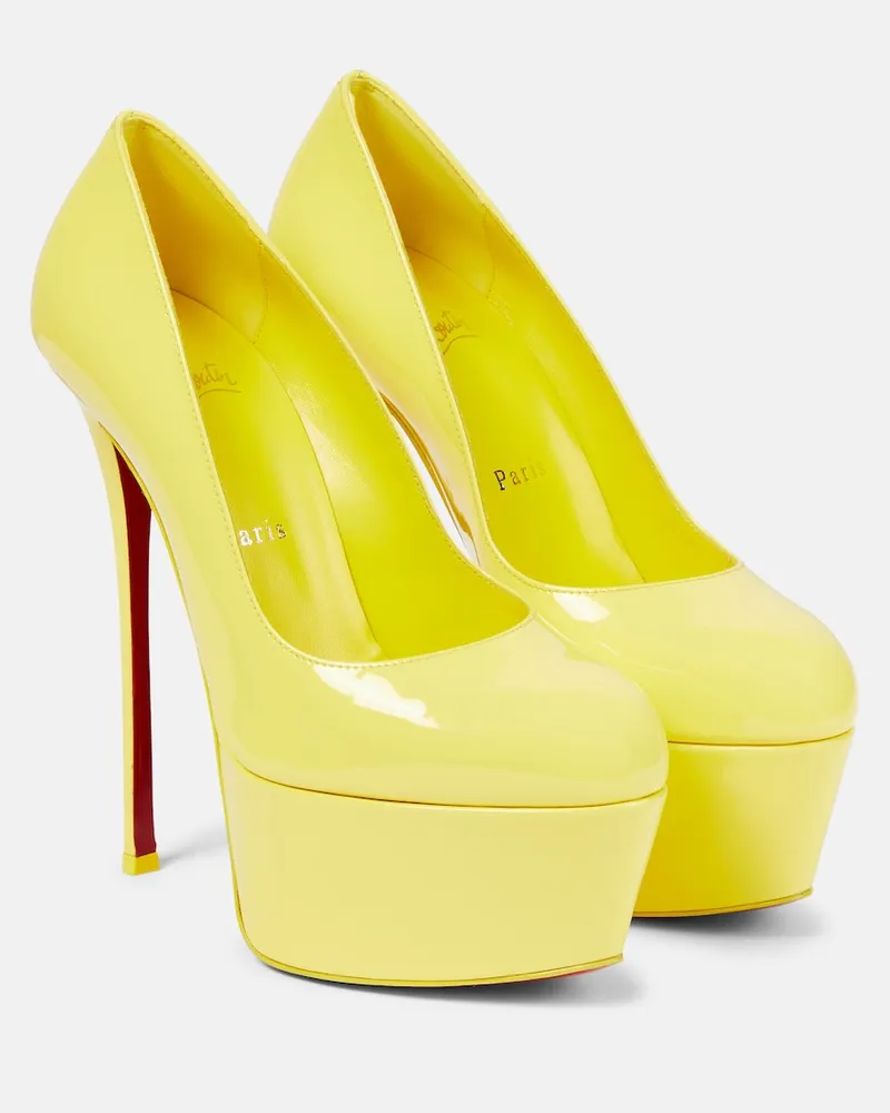 Christian Louboutin Pumps Dolly Alta in vernice con plateau Rosa