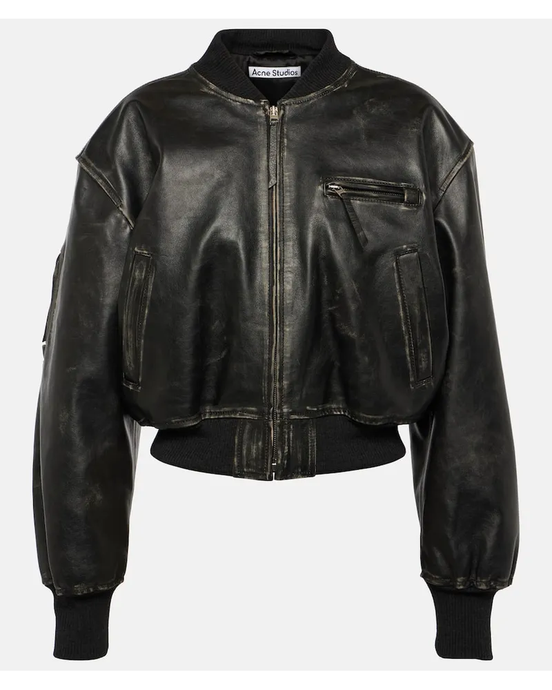 Acne Studios Bomber New Lomber in pelle Nero