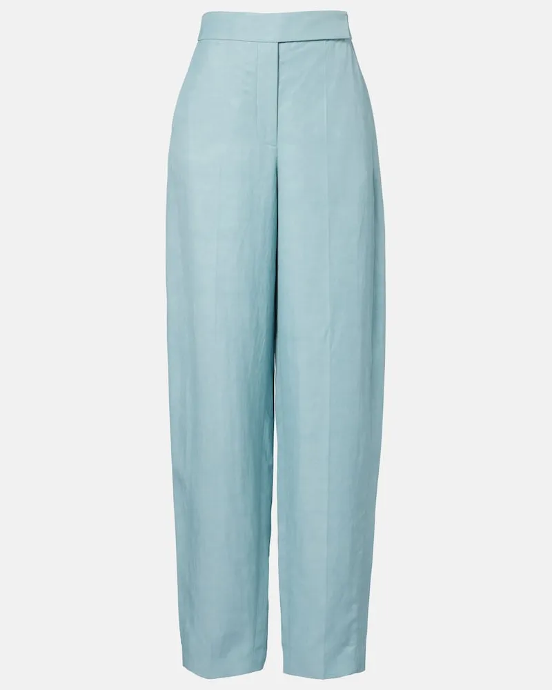 Joseph Pantaloni Aix in chambray a gamba larga Blu