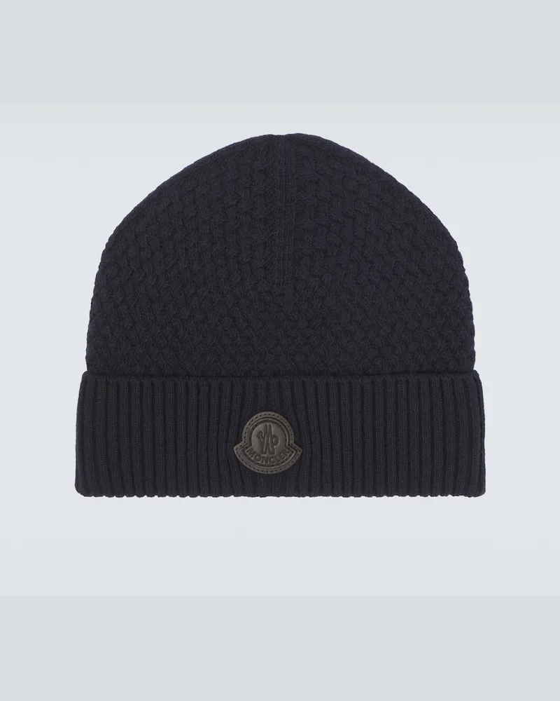 Moncler Berretto in lana e cashmere Blu