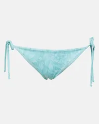 Versace Slip bikini a vita bassa Barocco Blu