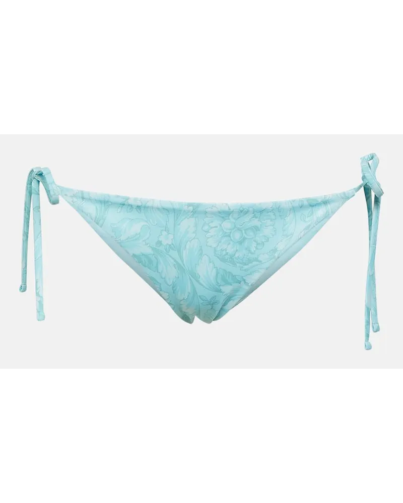 Versace Slip bikini a vita bassa Barocco Blu
