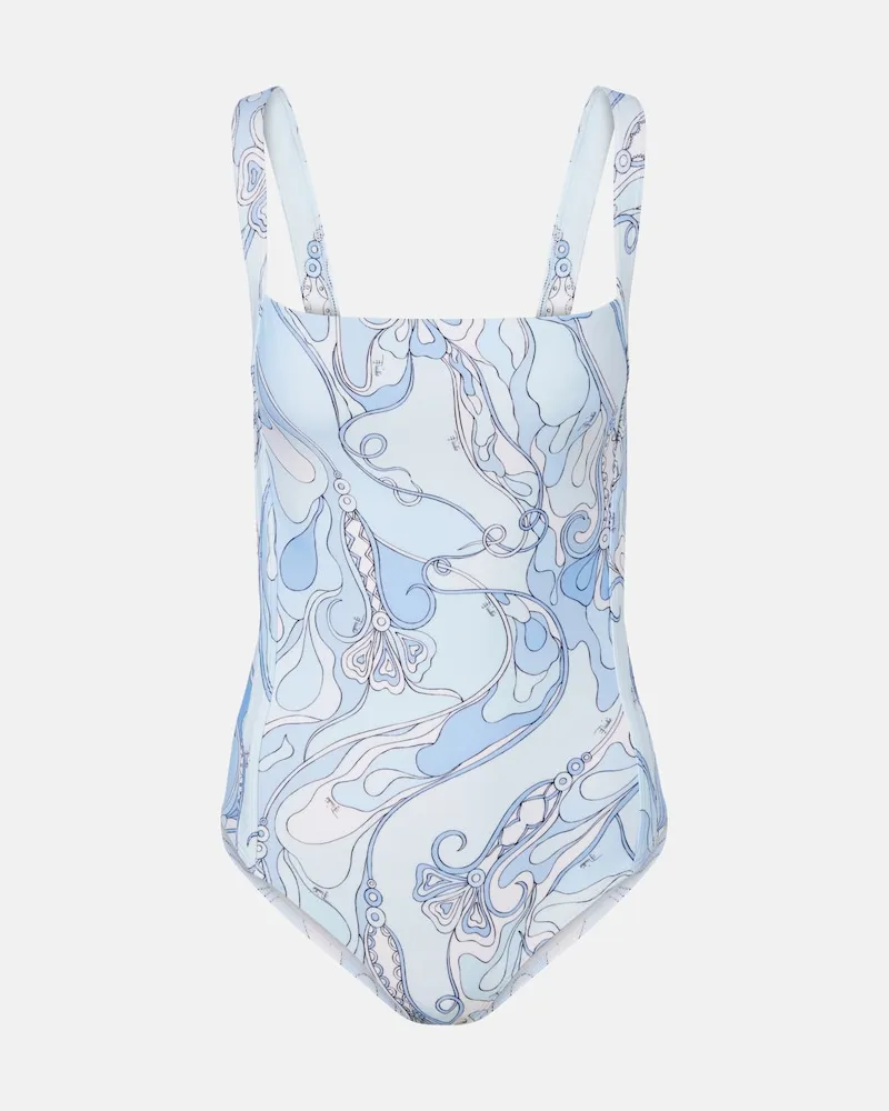 Emilio Pucci Costume intero con stampa Blu