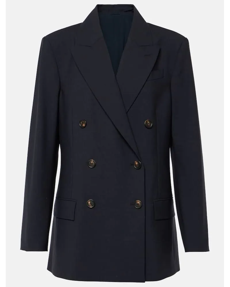 Brunello Cucinelli Blazer doppiopetto in misto lana Blu