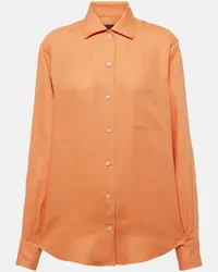 Loro Piana Camicia Neo André in lino Arancione