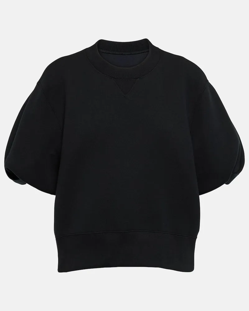Sacai Felpa in jersey di misto cotone Nero