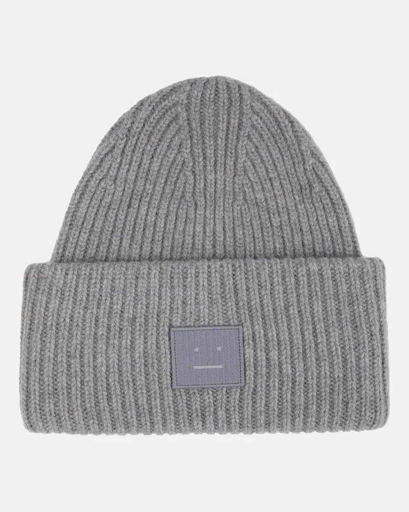 Acne Studios Berretto Pansy in lana a coste Grigio