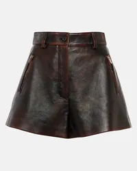 Miu Miu Shorts in pelle Nero