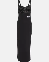 Dolce & Gabbana Abito midi in jersey e raso Nero