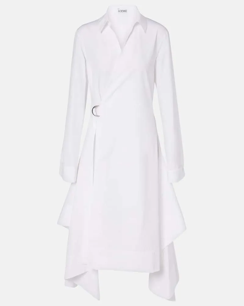 Loewe Abito a portafoglio in cotone drappeggiato Bianco