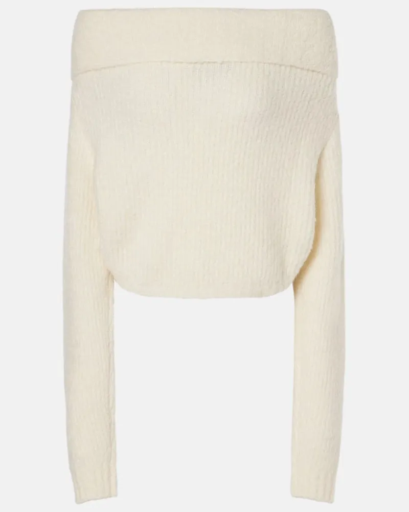Christopher Esber Pullover in bouclÃ© con scollo bardot Bianco