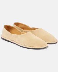 The Row Ballerine Canal in suede Beige