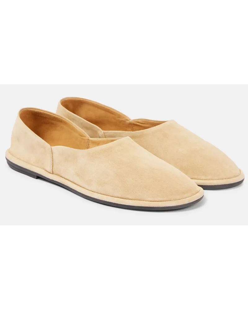 The Row Ballerine Canal in suede Beige