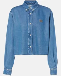 Miu Miu Camicia di jeans cropped Blu