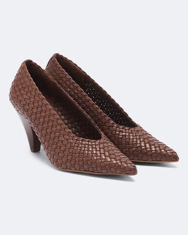 SOULIERS MARTINEZ Pumps Samia in pelle intrecciata Marrone