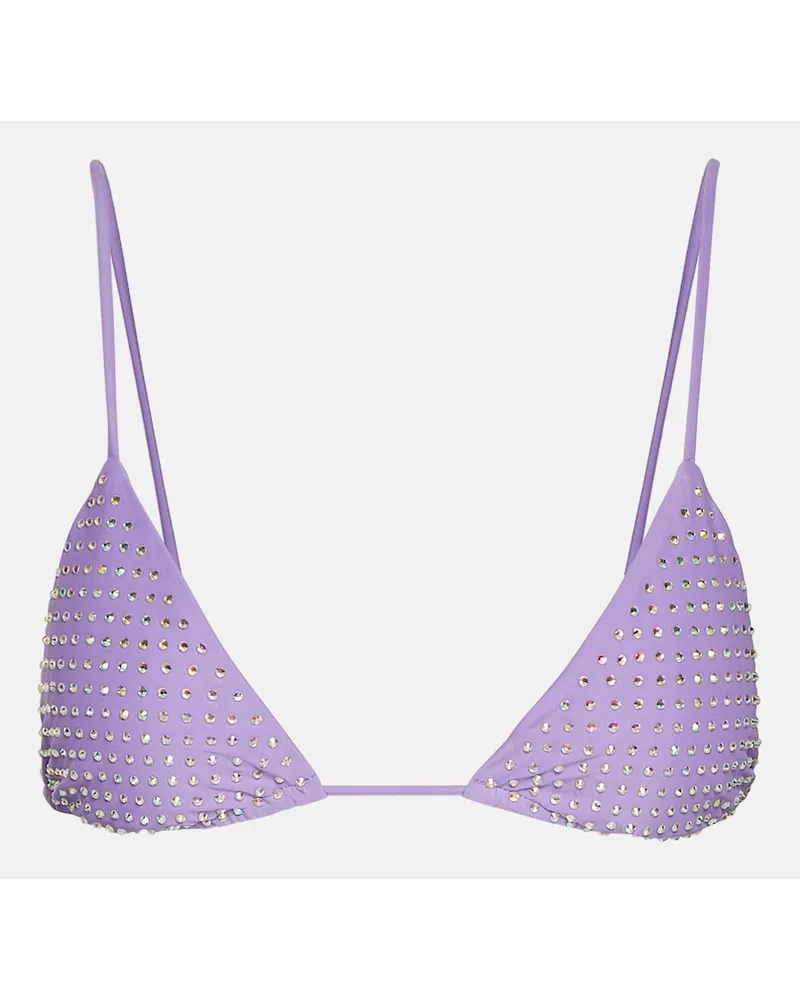 Self-Portrait Top bikini con decorazioni Viola