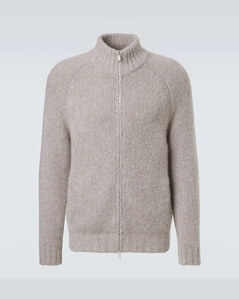 Brunello Cucinelli Cardigan in cashmere e seta Grigio