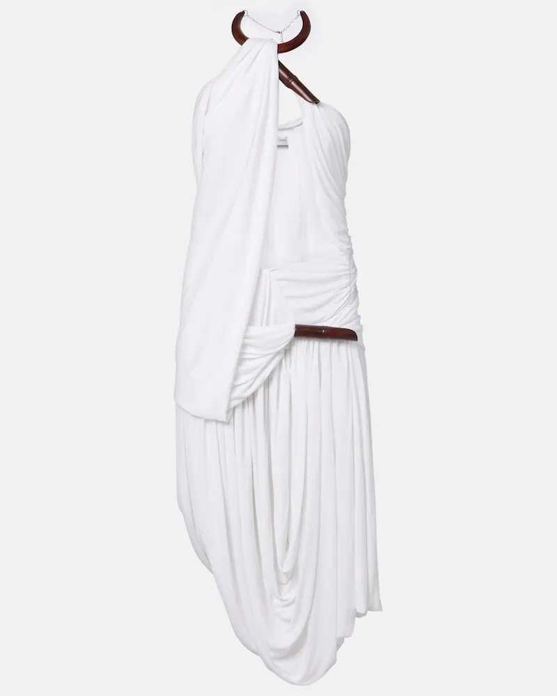 Christopher Esber Abito midi Chime in jersey asimmetrico Bianco