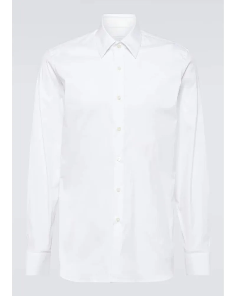 Prada Camicia in popeline di misto cotone Bianco