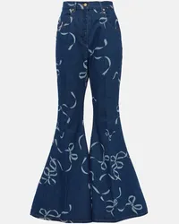 Nina Ricci Jeans flared con stampa Blu