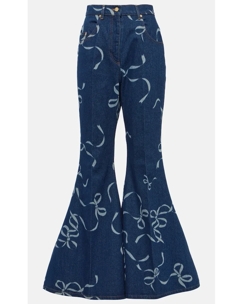 Nina Ricci Jeans flared con stampa Blu