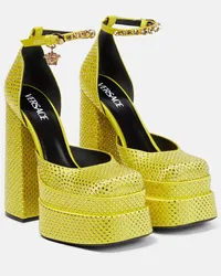 Versace Pumps Medusa Aevitas con cristalli e platuau Giallo