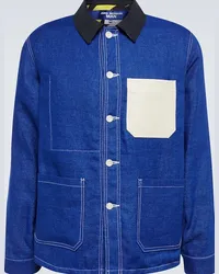 Junya Watanabe Giacca in lino e cotone Blu