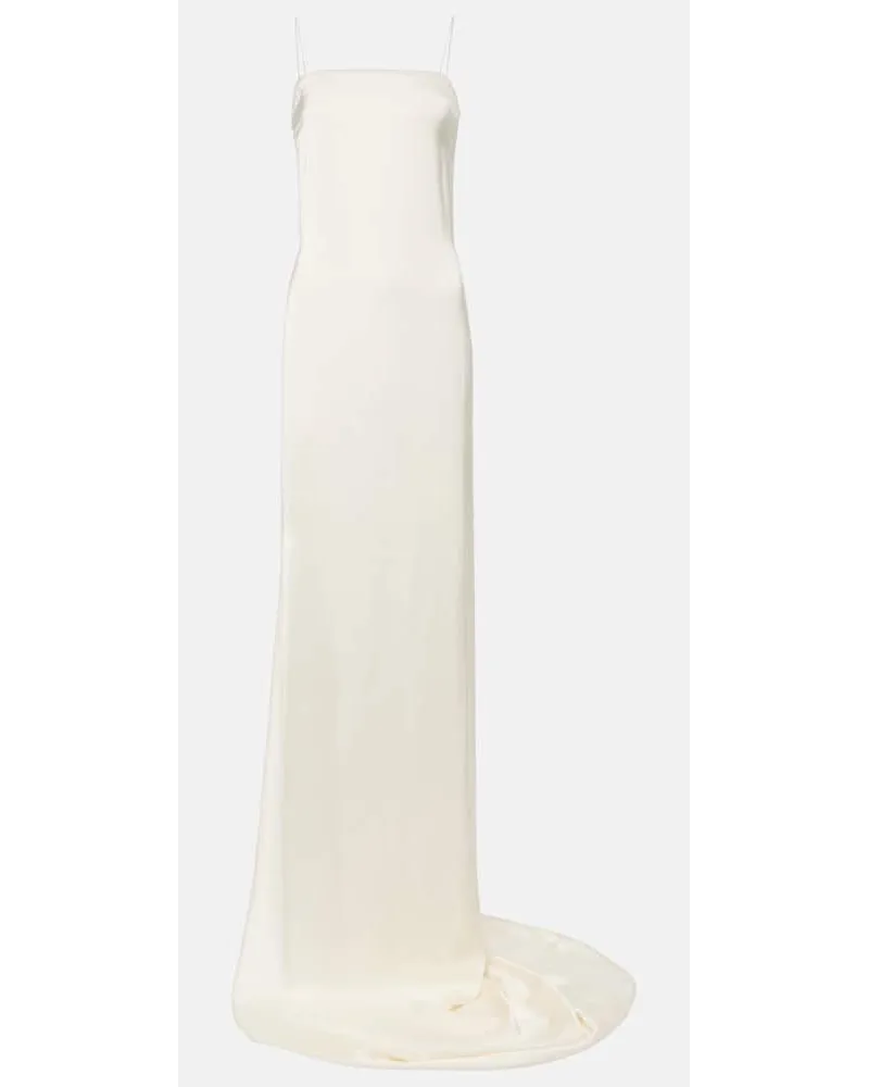 Jacquemus Abito lungo Noiva in raso Bianco