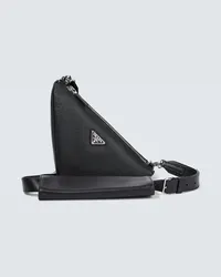 Prada Borsa a tracolla Triangle in pelle Saffiano Nero