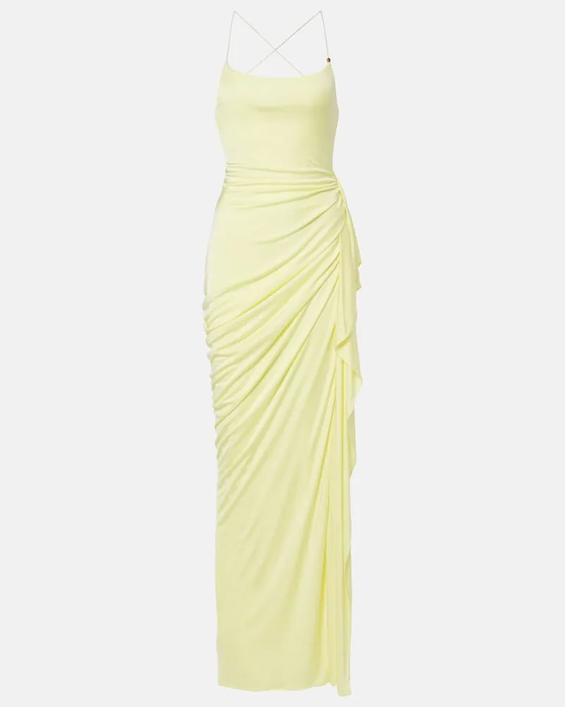 Versace Abito lungo Medusa in jersey Giallo