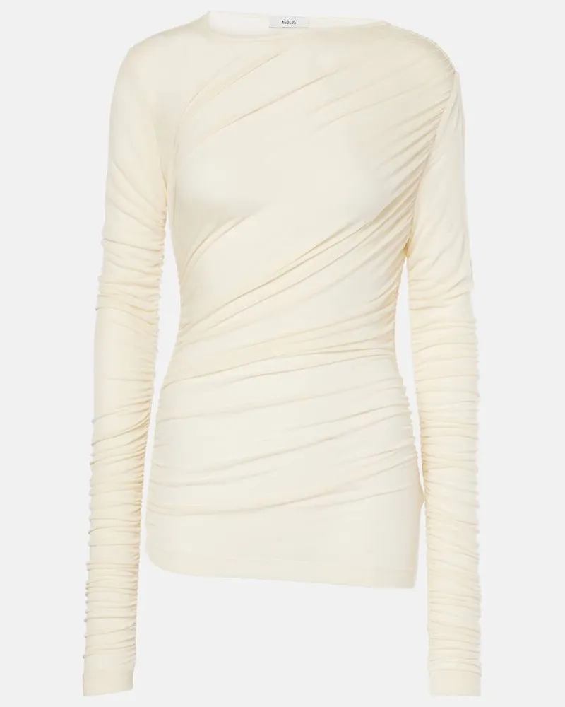 AGOLDE Top Tania in jersey Bianco