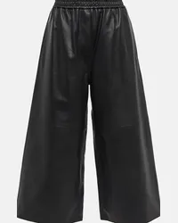 Loewe Pantaloni cropped in pelle Nero