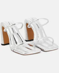 Proenza Schouler Sandali Square Slide in pelle Argento