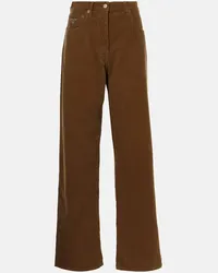 Prada Pantaloni a gamba larga in velluto Beige