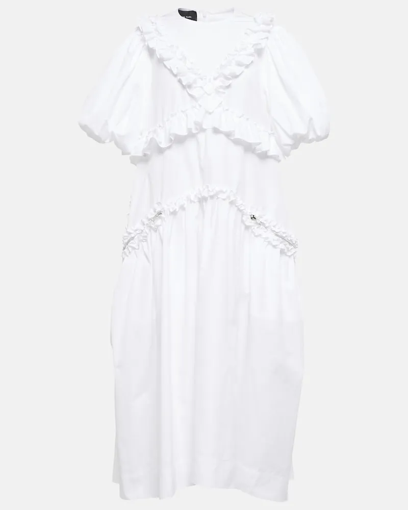 Simone Rocha Abito midi in cotone Bianco