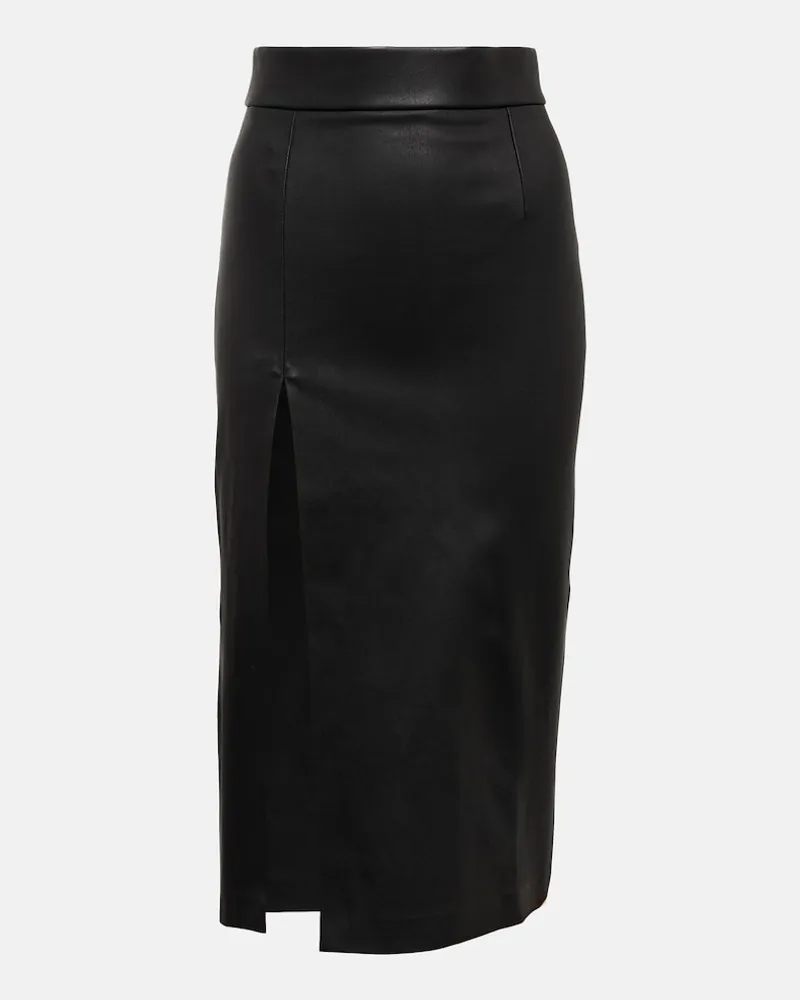 Stouls Gonna midi Lea in pelle Nero