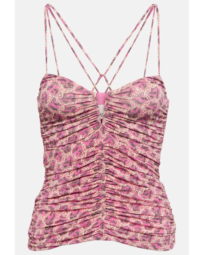 Isabel Marant Top Leila in jersey con stampa Viola
