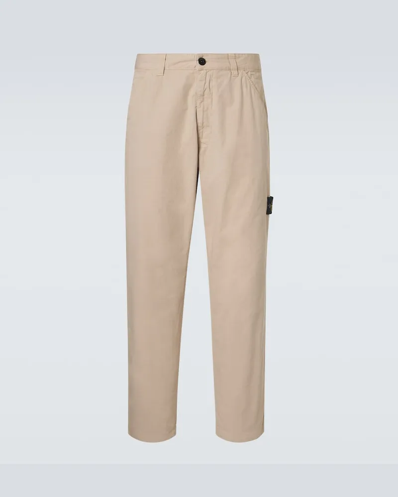 Stone Island Pantaloni regular Compass in cotone Beige
