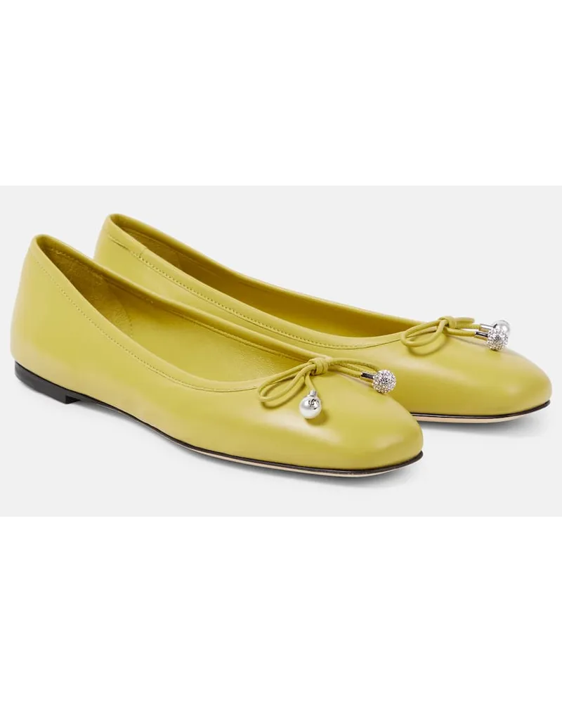 Jimmy Choo Ballerine Elme in pelle Giallo