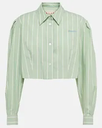 Marni Camicia cropped in cotone a righe Multicolore