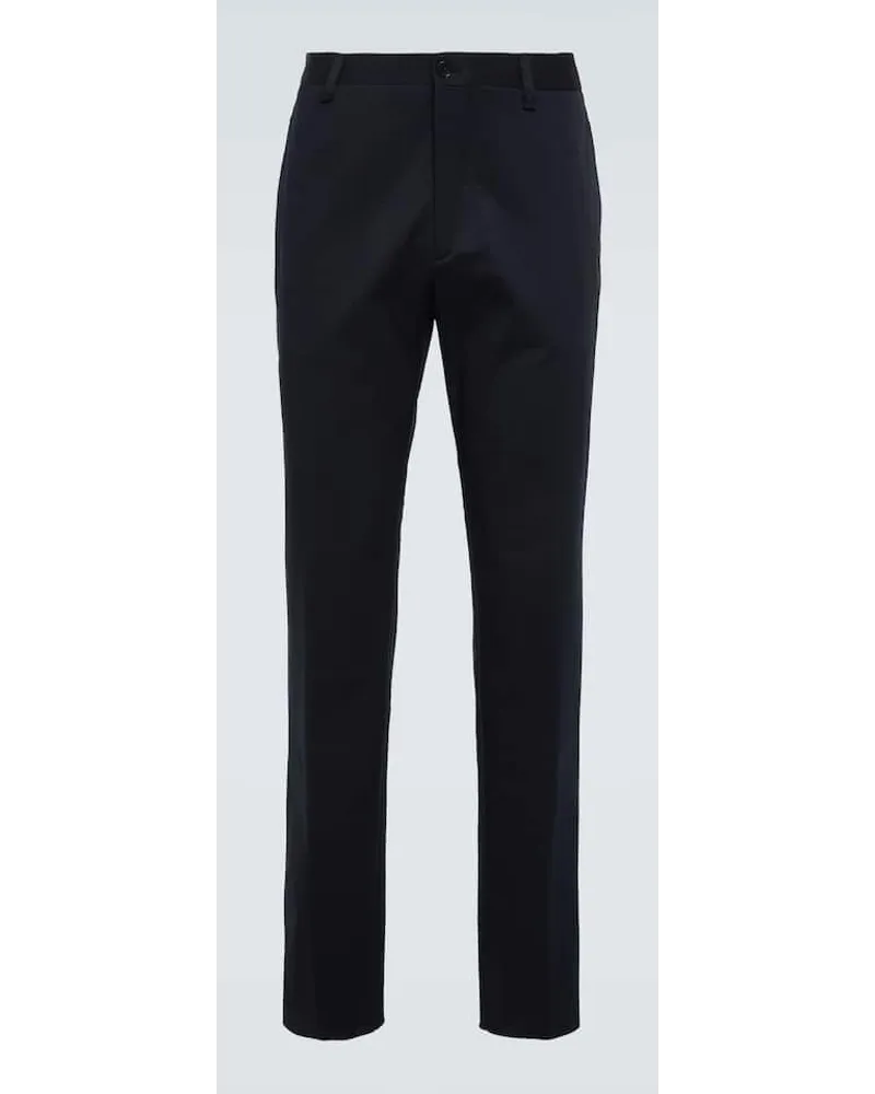 Etro Pantaloni chino in jacquard di cotone Blu