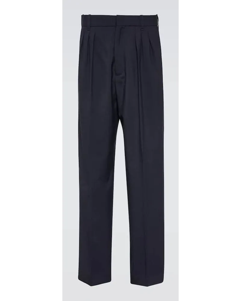 Kenzo Pantaloni regular in lana vergine Blu