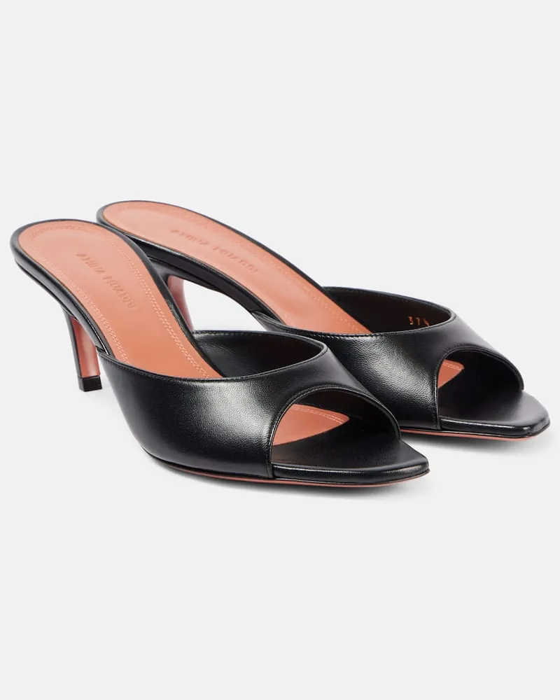 Amina Muaddi Mules Alexa 60 in pelle Nero