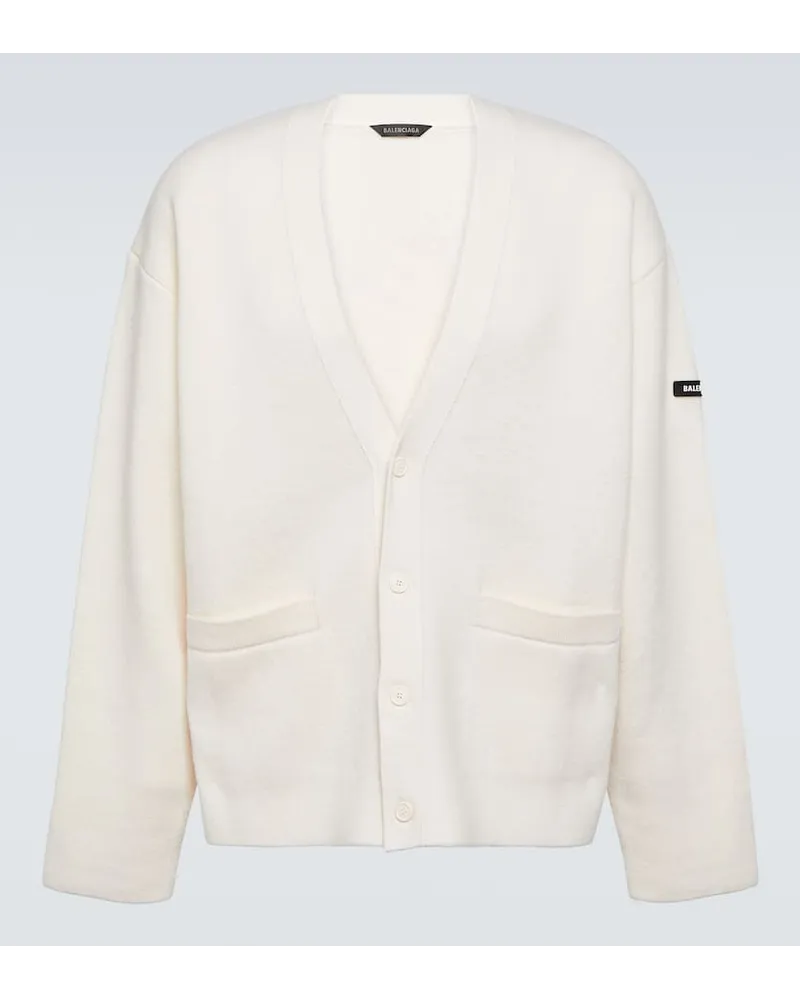 Balenciaga Cardigan in misto lana Bianco