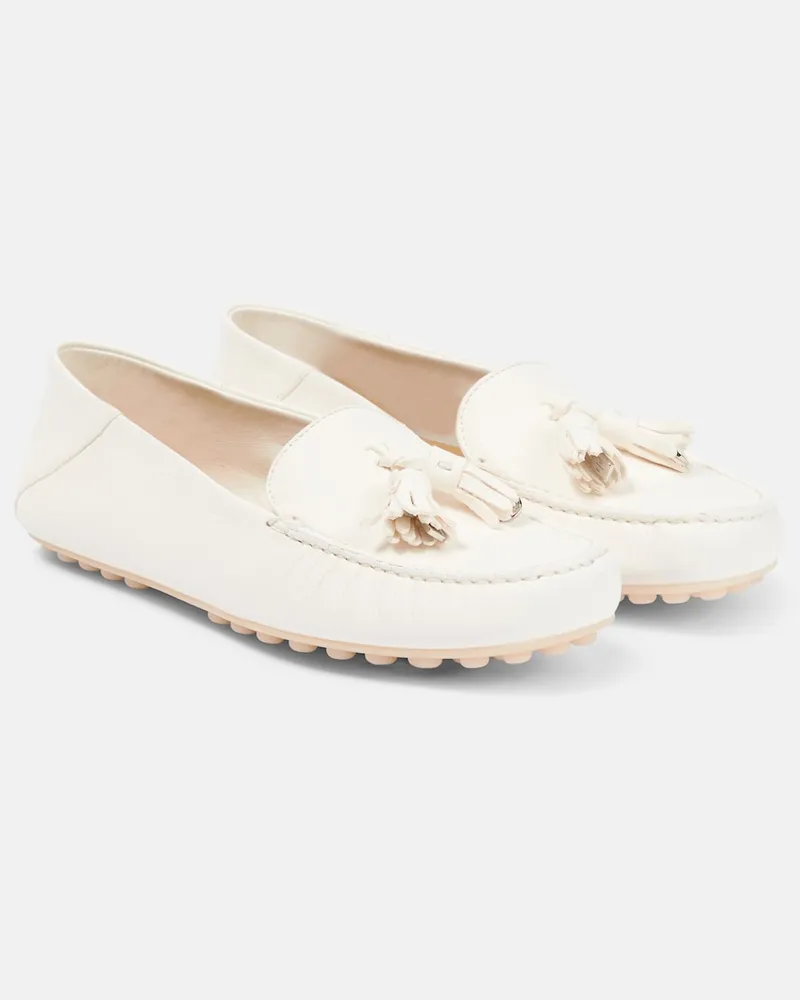 Loro Piana Mocassini Dot Sole in pelle Bianco