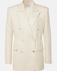 Gabriela Hearst Blazer doppiopetto Gavin in seta e lana Bianco