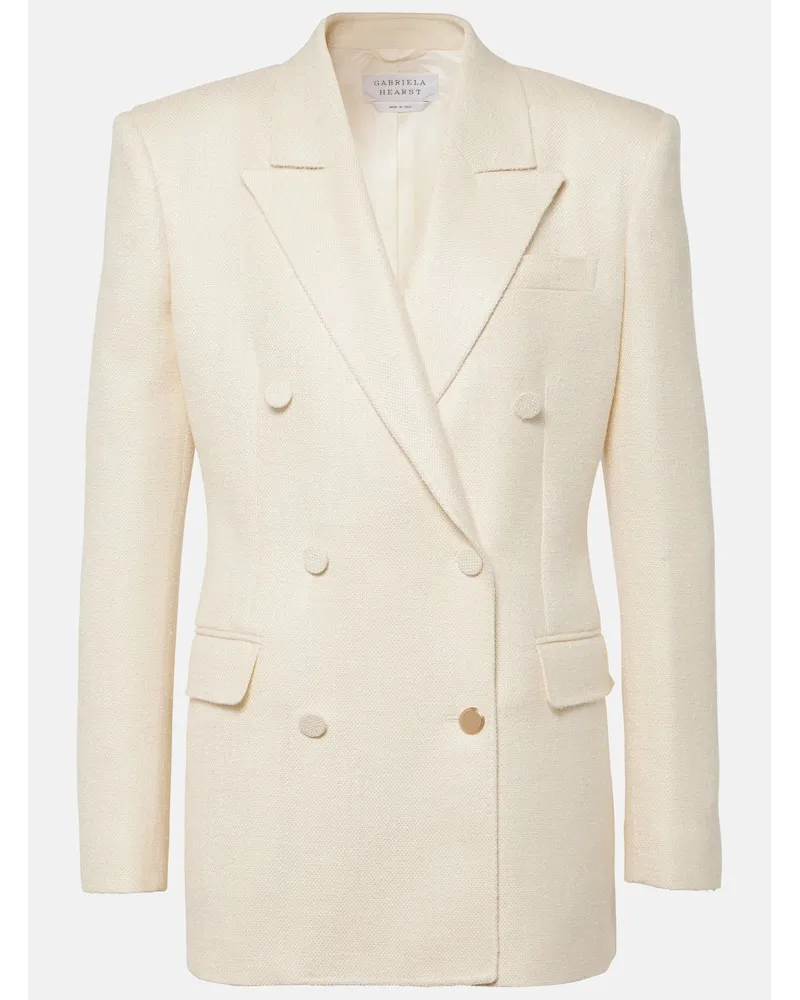 Gabriela Hearst Blazer doppiopetto Gavin in seta e lana Bianco