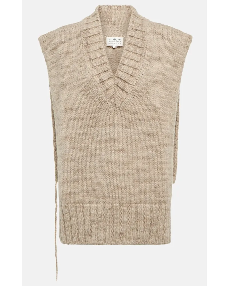 Maison Margiela Gilet in alpaca, cotone e lana Beige