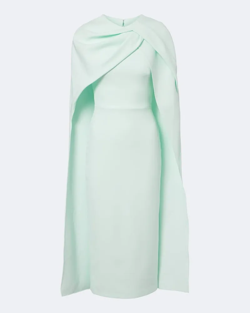 Safiyaa Abito midi Oria in crêpe a mantella Verde