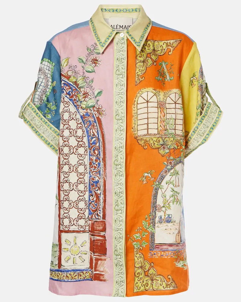 ALEMAIS AlÃ©mais Camicia Monte in lino con stampa Multicolore